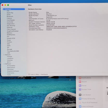 2023 Apple iMac 24" M3 10 Core 4.0GHz 24GB RAM 1TB SSD Silver A2873