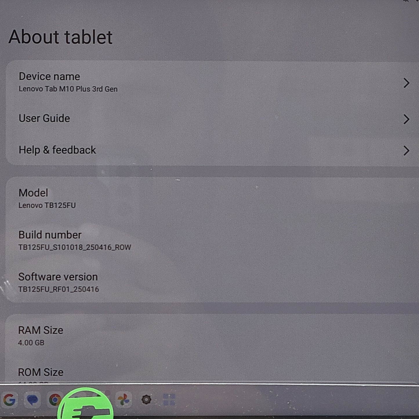 WiFi Only Lenovo Tab M10 Plus 3rd Gen 64GB Gray TB125FU