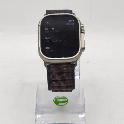 Unlocked Apple Watch Ultra 2 49MM Natural Titanium Alpine Loop Rubs MRF23LW/A
