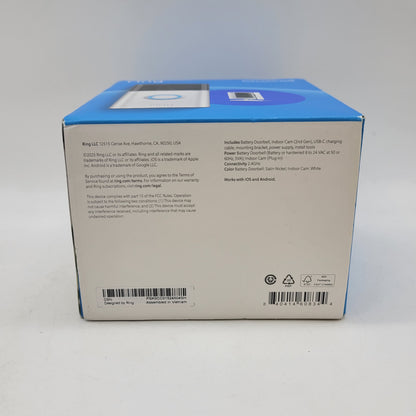 New Ring Battery Doorbell and Indoor Cam Video Doorbell Ash