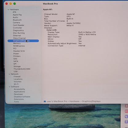 2020 Apple MacBook Pro 13.3" M1 8C GPU 3.2GHz 8GB RAM 256GB SSD A2338