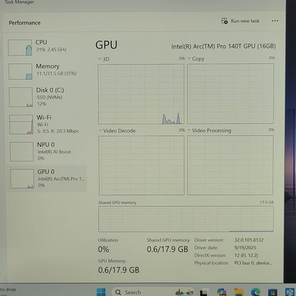 Dell Pro Max 14 MC14250 14" ULTRA 5 235H 2.4GHz 32GB RAM 512GB SSD