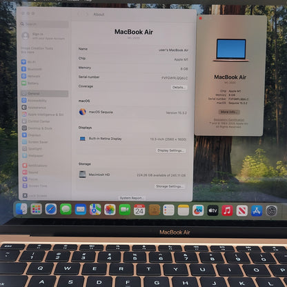 2020 Apple MacBook Air 13.3" M1 7 Core 3.2GHz 8GB RAM 256GB SSD A2337
