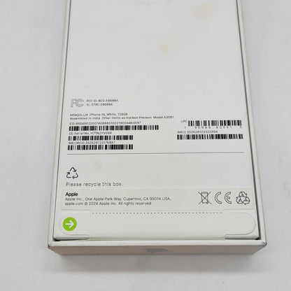 New Factory Unlocked Apple iPhone 16 128GB White MYAQ3LL/A