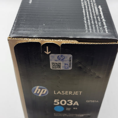 New HP 503A Q7581A Cyan Toner Cartridge