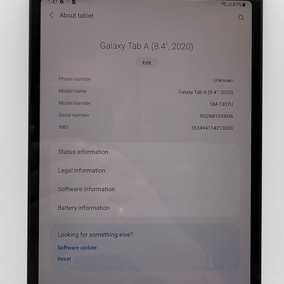 T-Mobile Samsung Galaxy Tab A 8.4" 32GB Lavender SM-T307U