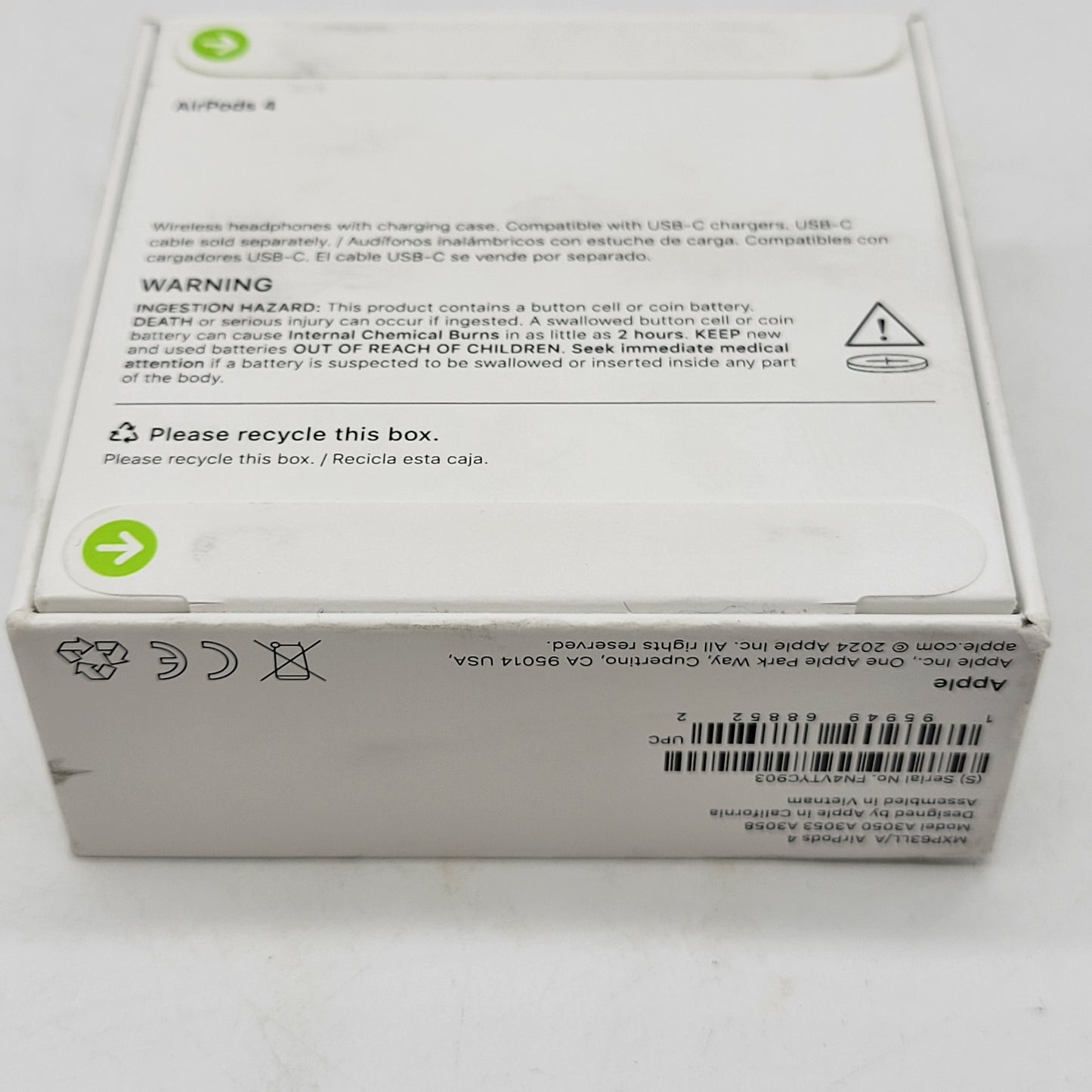 New Apple AirPods 4th Gen with Charging Case A3053 A3050 A3058 MXP63LL/A