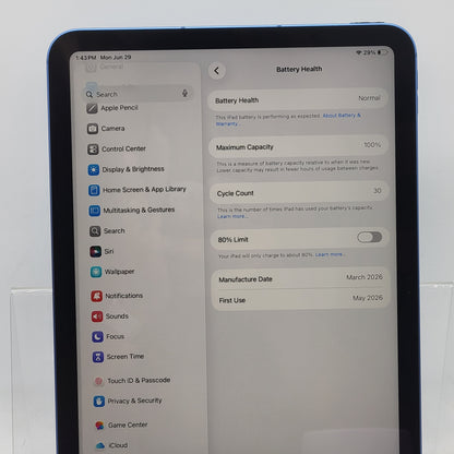 Factory Unlocked Apple iPad 11" (A16) 128GB Blue MD7G4LL/A