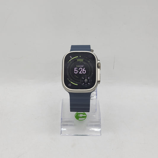 Unlocked Apple Watch Ultra 3 49MM Natural Titanium Blue Ocean Band MEWH4LW/A
