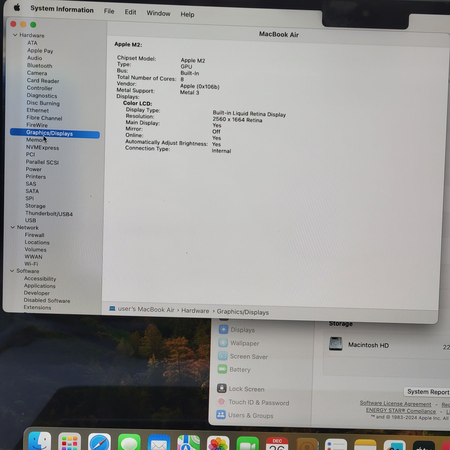 2022 Apple MacBook Air 13.6" M2 3.5GHz 8GB RAM 256GB SSD A2681