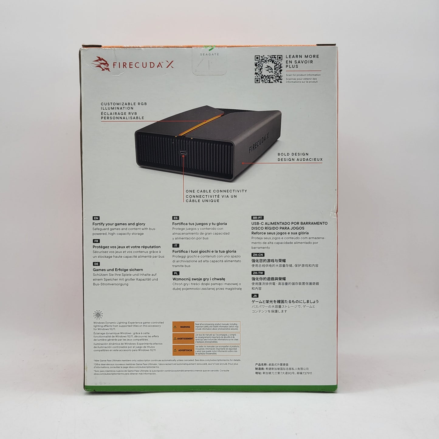 New Seagate External FireCuda X Vault 8TB USB-C to USB-C HDD STNL8000400