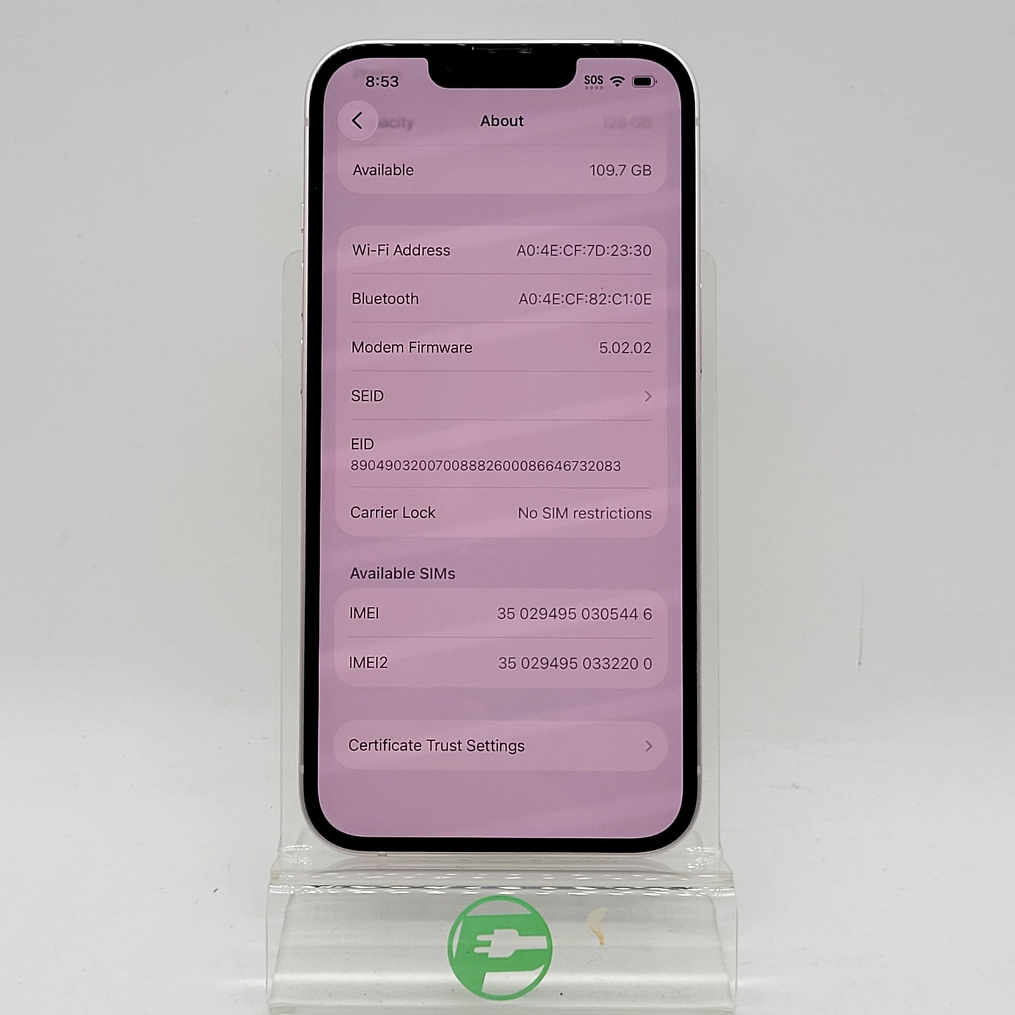 Factory Unlocked Apple iPhone 13 128GB Pink MLMN3LL/A