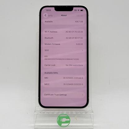 Factory Unlocked Apple iPhone 13 128GB Pink MLMN3LL/A