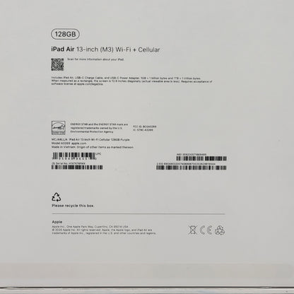 Wifi Only Apple iPad Air 13" M3 128GB Purple MCJ44LL/A