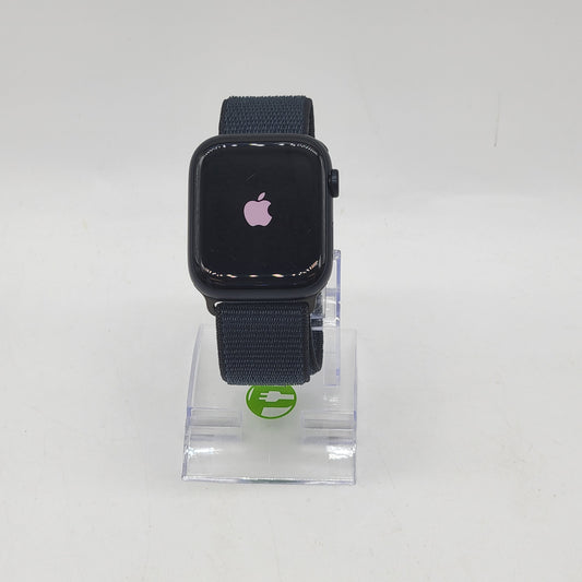 Unlocked Apple Watch Series 9 45MM Black Aluminum Beige Nylon Band MRMF3LW/A