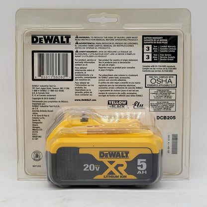 New DeWalt DCB205 20V MAX Lithium-ion Battery