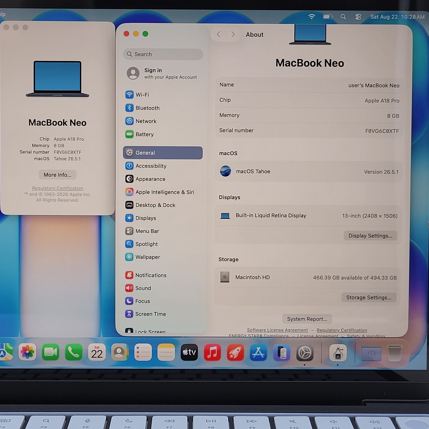 2026 Apple MacBook Neo 13" A18 Pro 5C GPU 4.0GHz 8GB RAM 512GB SSD MHFG4LL/A