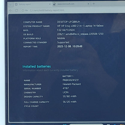 HP Envy x360 14-FA0023DX 14" Ryzen 7 8840HS 3.3GHz 16GB RAM 1TB SSD