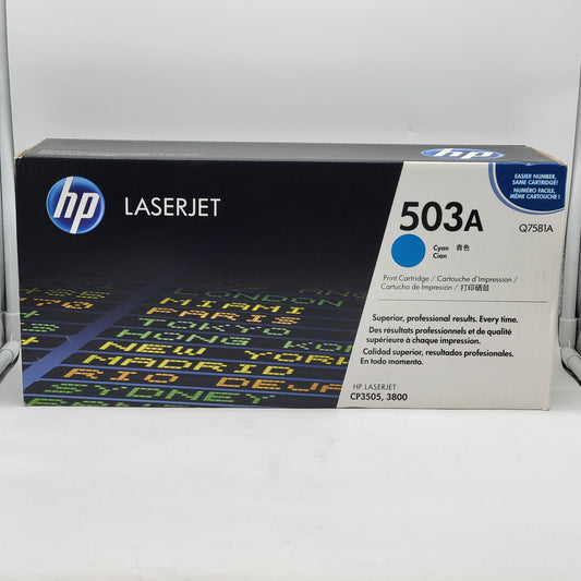 New HP 503A Q7581A Cyan Toner Cartridge