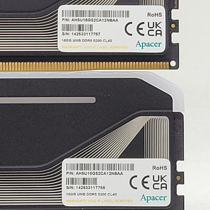 Apacer NOX 32GB (2x16GB) RAM DDR5 5200MHz AH5U16G52CA12NBAA