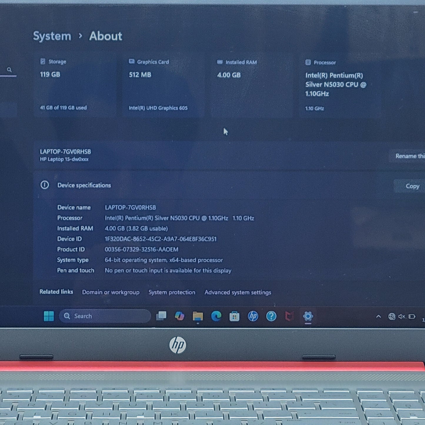 HP Laptop 15-DW0083WM 15.6" Pentium Silver N5030 1.1GHz 4GB RAM 128GB SSD