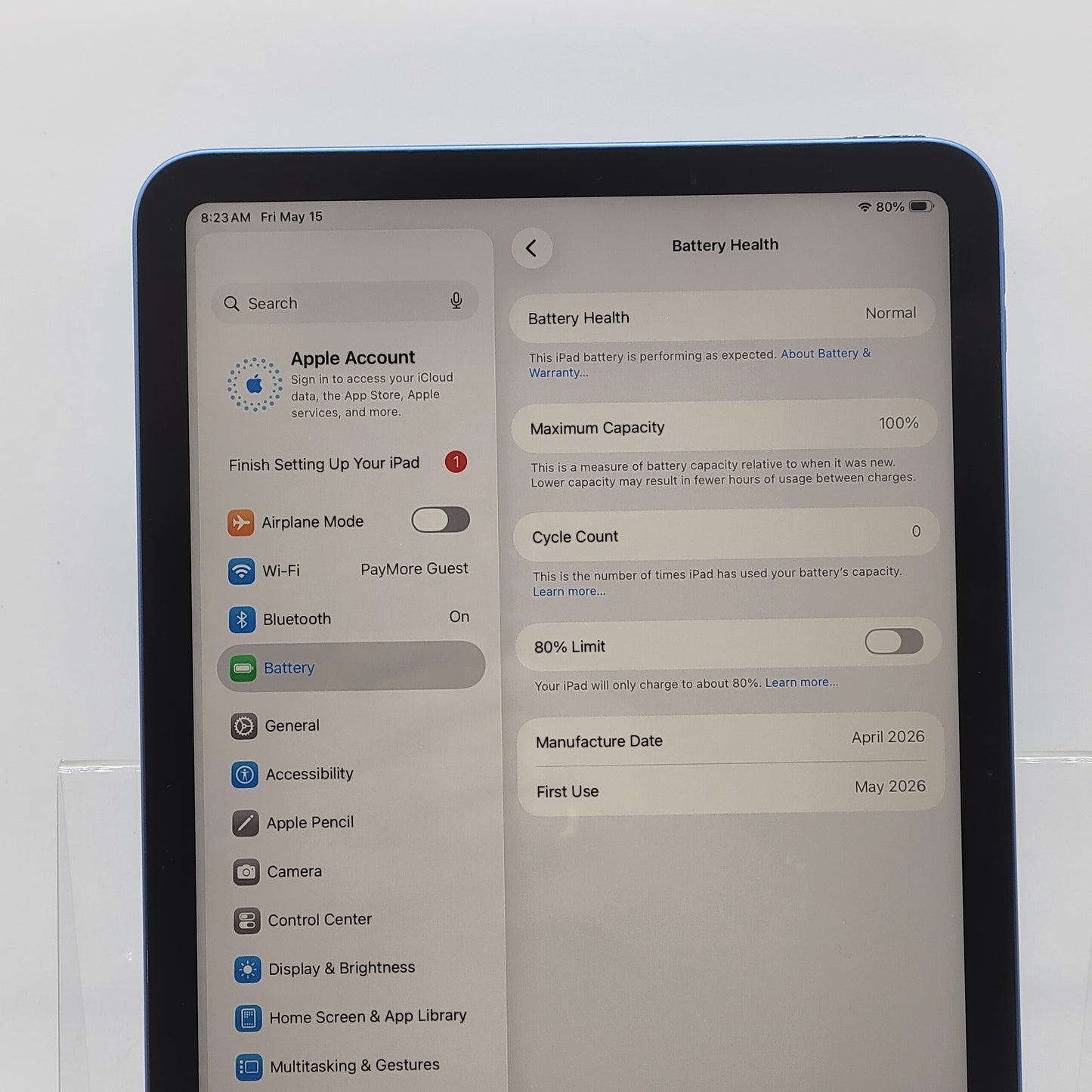 WiFi Only Apple iPad 11" (A16) 128GB Blue MD4A4LL/A