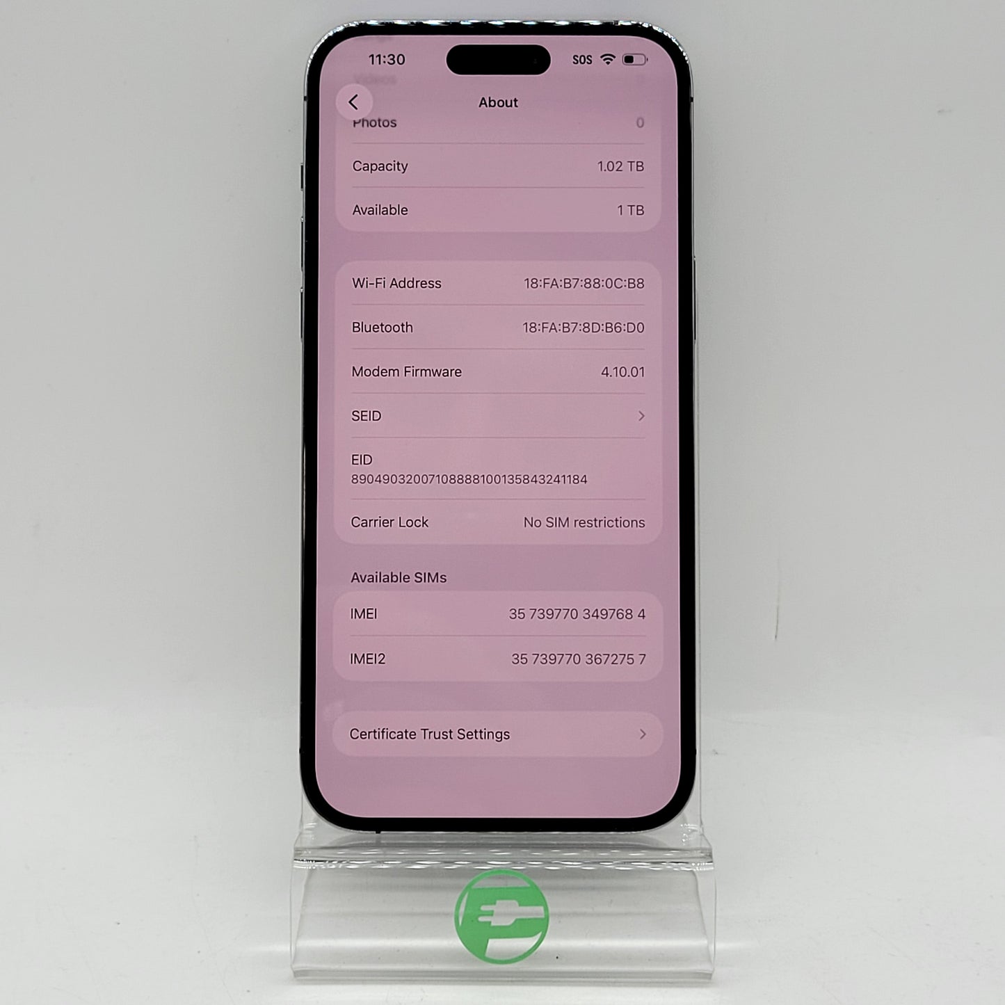 Factory Unlocked Apple iPhone 14 Pro Max 1TB Deep Purple MQ953LL/A