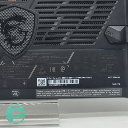 MSI Claw A1M 7" Intel Core Ultra 7 155H 16GB RAM 1TB Black