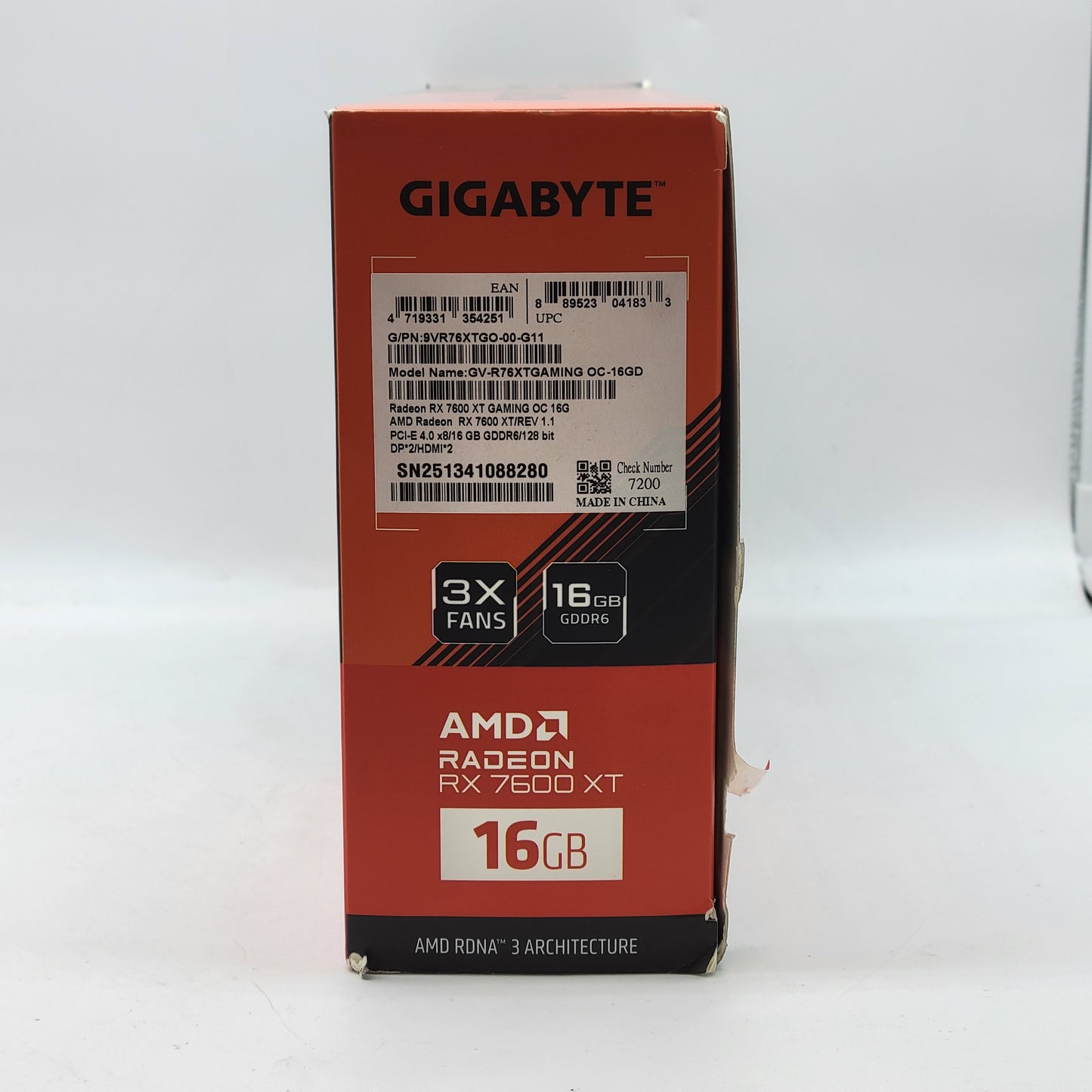 New Gigabyte Radeon RX 7600 XT Gaming OC 16GB GDDR6 Graphics Card GV-R76XTGAMING