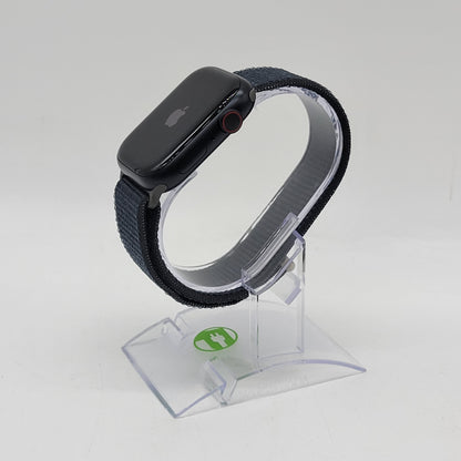Unlocked Apple Watch Series 9 45MM Black Aluminum Beige Nylon Band MRMF3LW/A