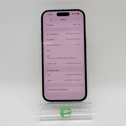 Factory Unlocked Apple iPhone 14 Pro 512GB Deep Purple MQ283VC/A