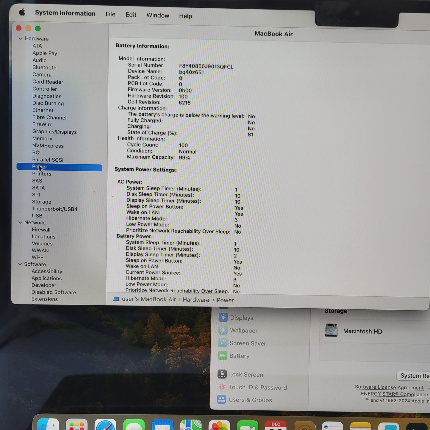 2022 Apple MacBook Air 13.6" M2 3.5GHz 8GB RAM 256GB SSD A2681