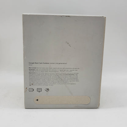 New Google Nest (2nd Generation) Snow Wired Cam Outdoor 2K G7LYP