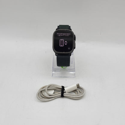 GPS Only Apple Watch Ultra 2 49MM Black Titanium Green Alpine Loop MX4P3LW/A