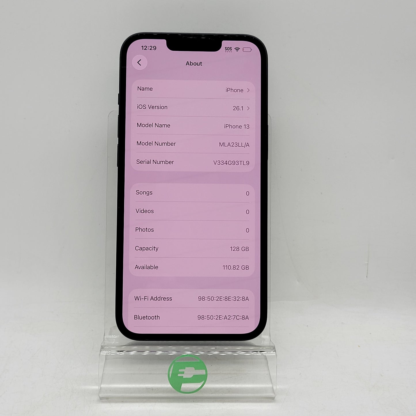 Factory Unlocked Apple iPhone 13 128GB Midnight MLA23LL/A
