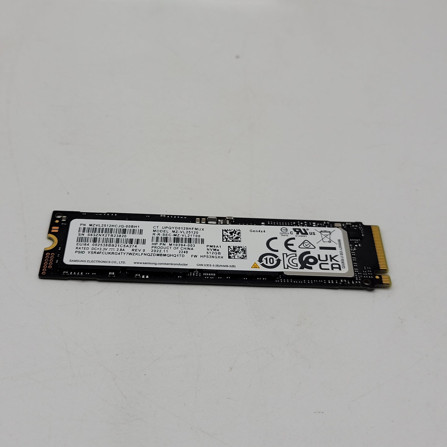 Samsung 2280mm MZ-VL25120 512GB M.2 NVMe Gen 4.0 x 4 SSD MZVL2512HCJQ-00BH1