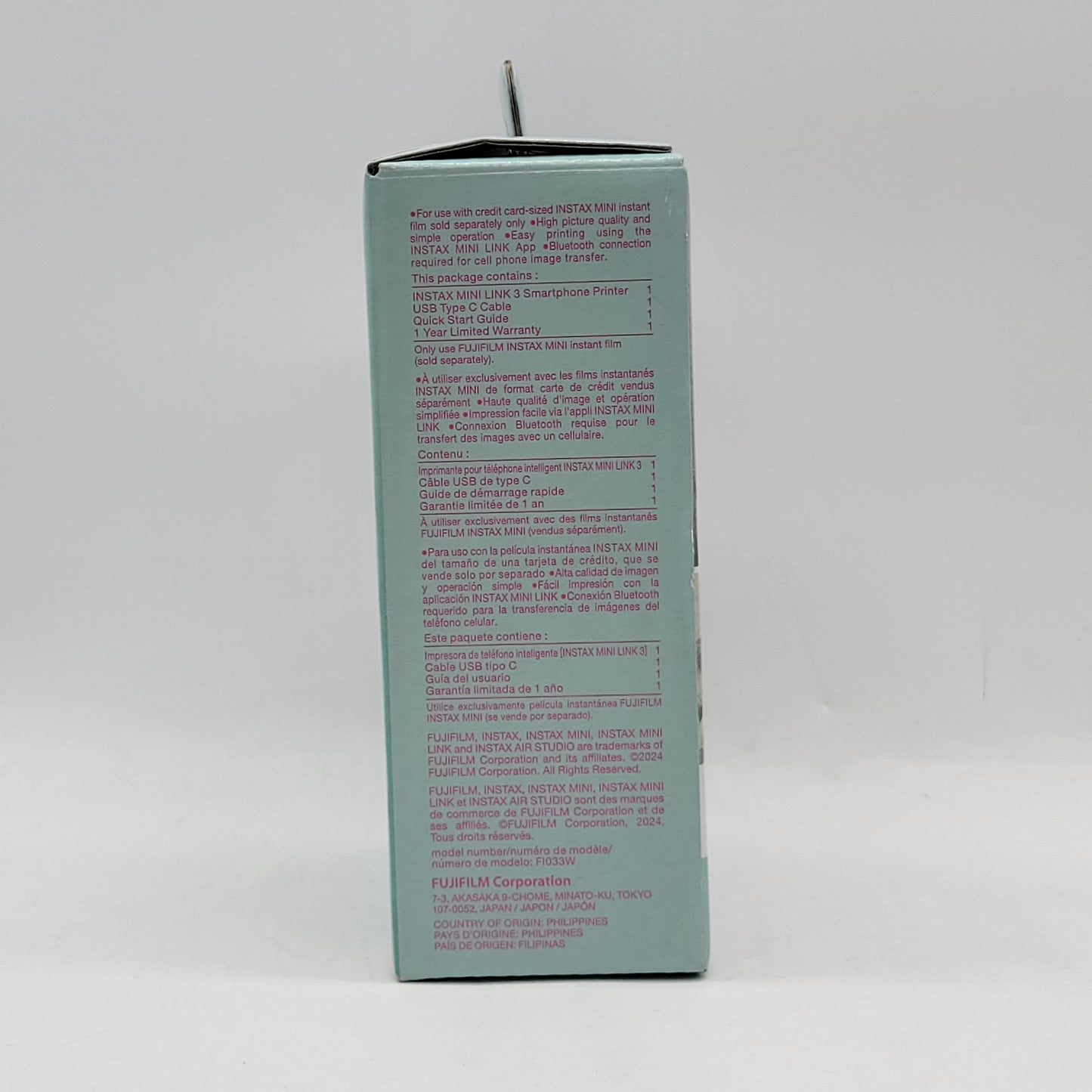 New Fujifilm instax mini Link 3 Rose Pink Smartphone Printer