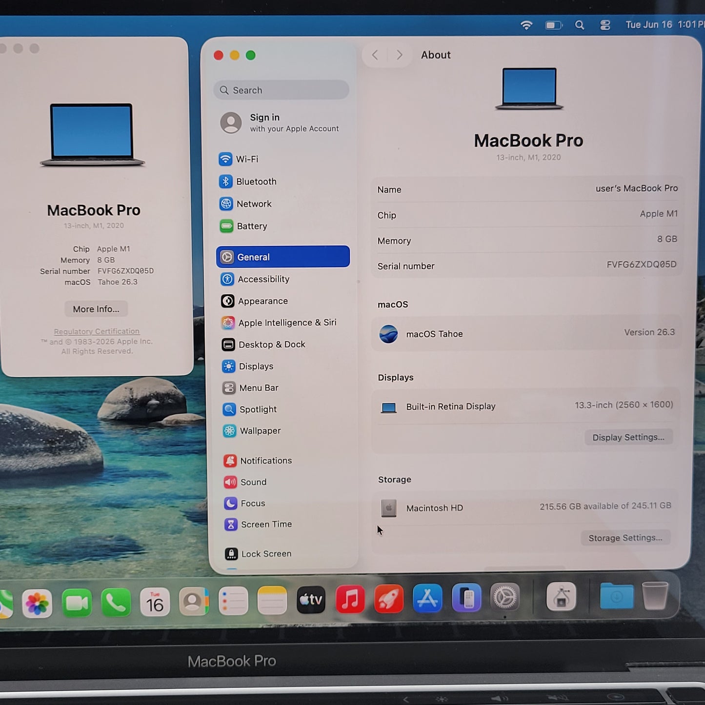 2020 Apple MacBook Pro 13.3" M1 8C GPU 3.2GHz 8GB RAM 256GB SSD A2338