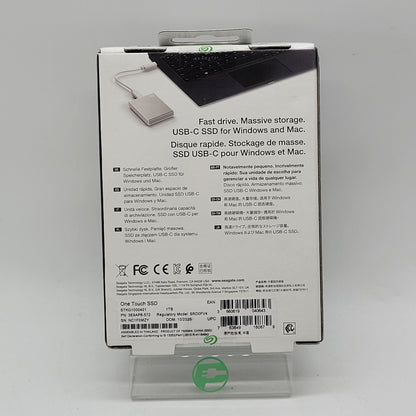 New Seagate External One Touch 1TB USB-C to USB-C SSD 3E9AP8-572