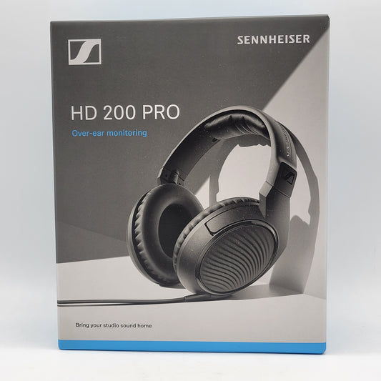 New Sennheiser HD 200 PRO Wired Over-Ear Monitoring Headphones Black