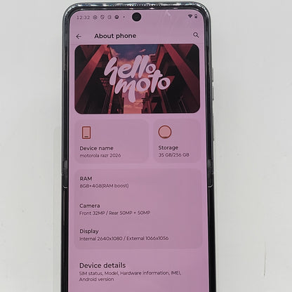 Factory Unlocked Motorola Razr 2026 256GB 16 Pantone Hematite XT2657-3