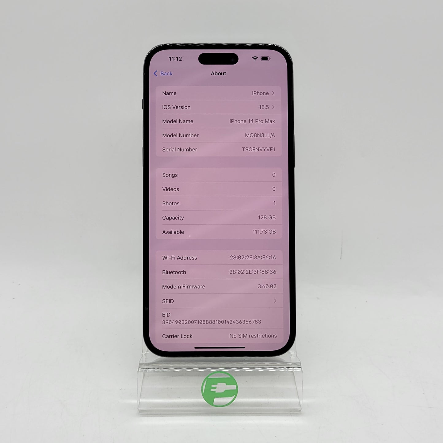 Unlocked Apple iPhone 14 Pro Max 128GB 18.5 Space Black MQ8N3LL/A