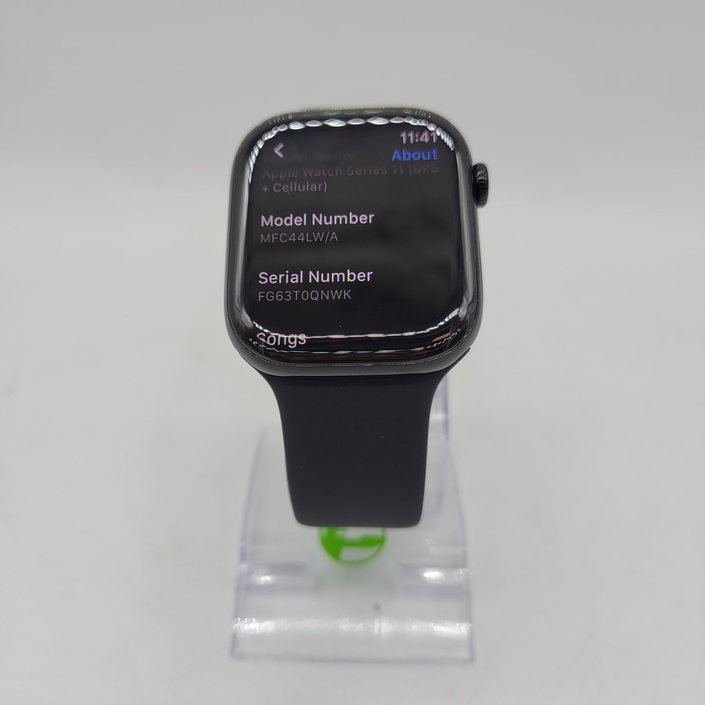Unlocked Apple Watch Series 11 46MM Jet Black Aluminum Sport Band MFC44LW/A