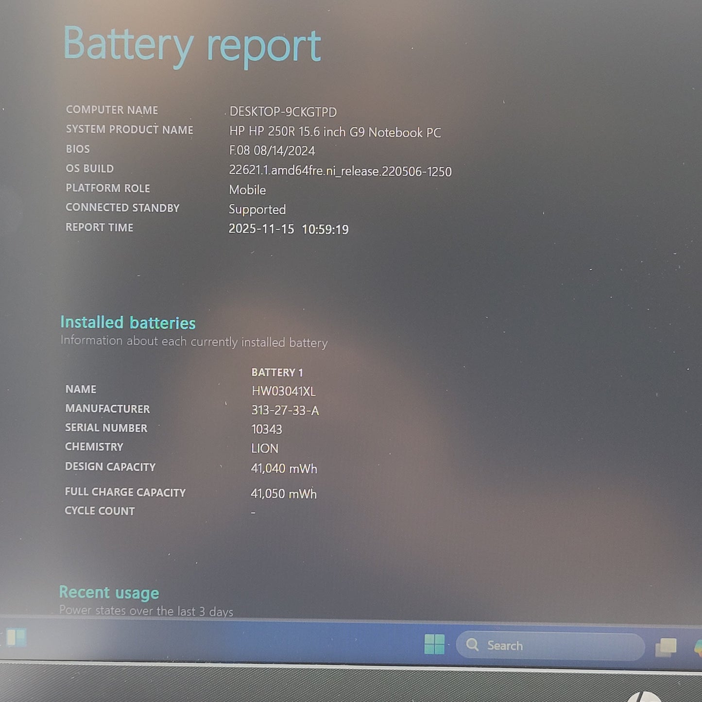 HP NoteBook 250R G9 15.6" i3-1315U 1.2GHz 32GB RAM 1TB SSD