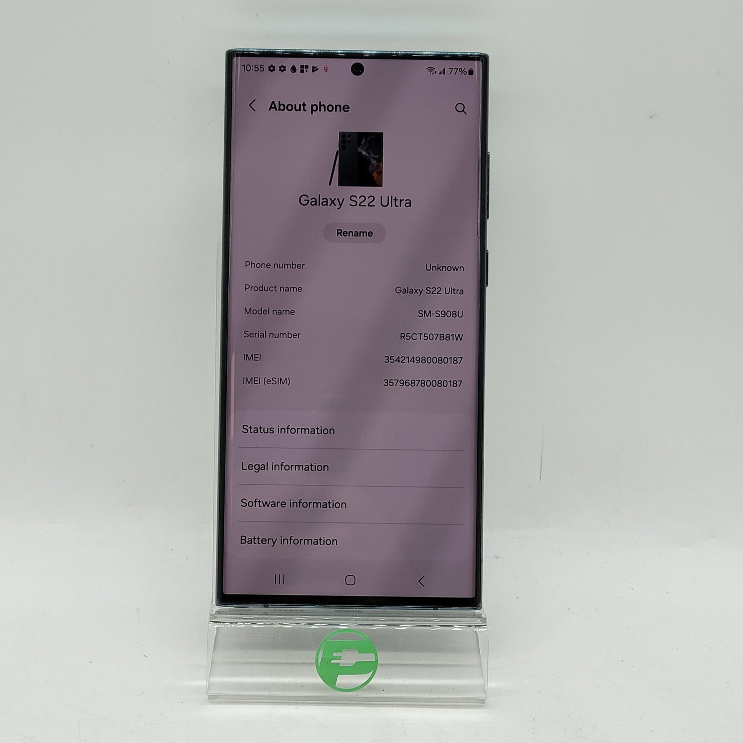 Unlocked Samsung Galaxy S22 Ultra 8GB RAM 128GB SM-S908U Blue