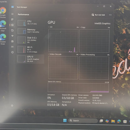 Dell Pro 16 PC16250 16" Core 3 100U 1.2GHz 8GB RAM 256GB SSD