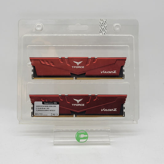 TeamGroup T-Force Vulcan 32GB (2x16GB) RAM DDR4 3200MHz TLZRD416G3200HC16FBK RAM
