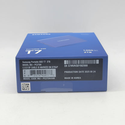 New Samsung Portable SSD T7 2TB MU-PC2T0H