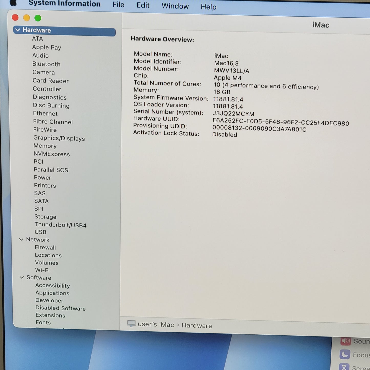 2024 Apple iMac 24" M4 4.5GHz 16GB RAM 256GB SSD Blue MWV13LL/A