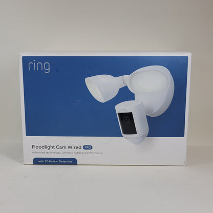 New Ring Floodlight Cam Wired Pro Home Security Camera White With Alexa